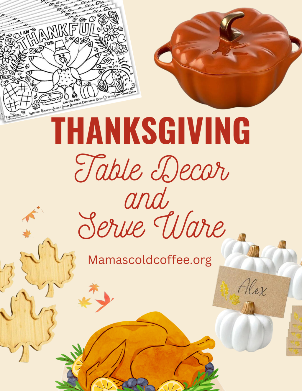 Thanksgiving Table Decor and Serve Ware